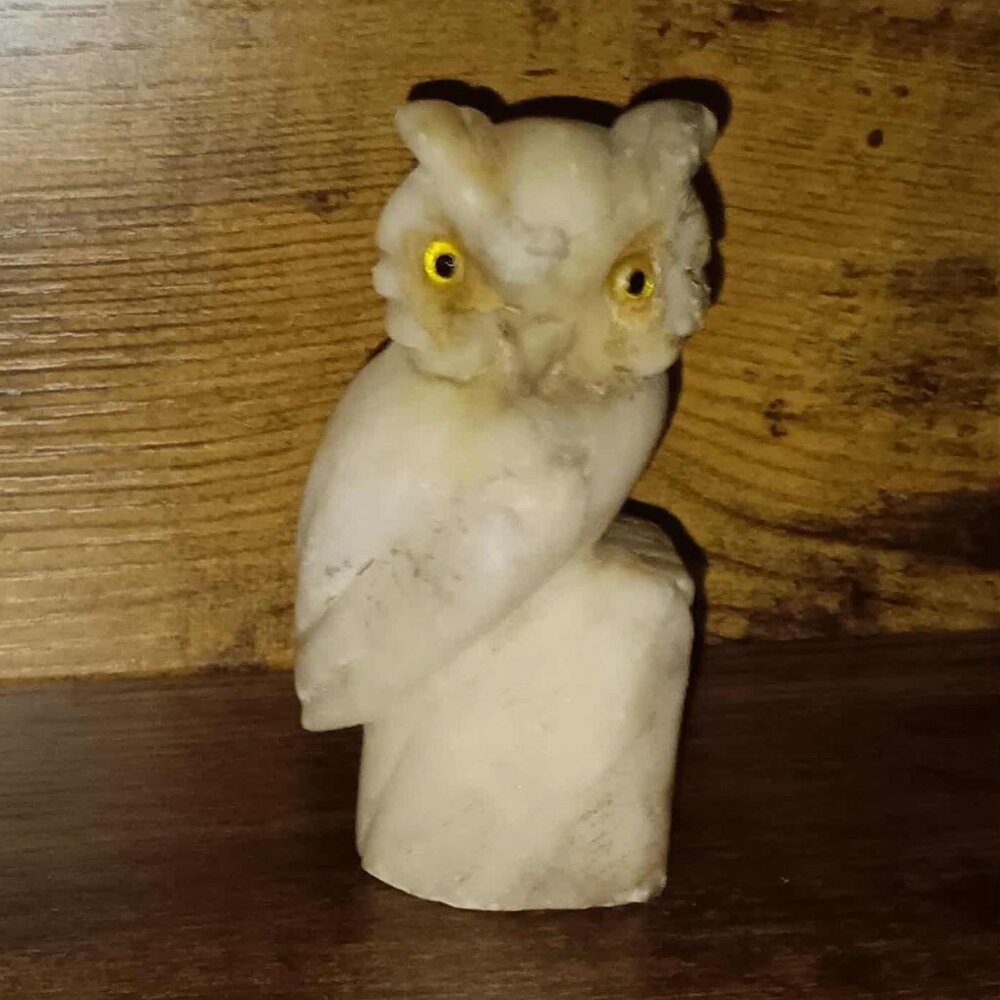 Unique Carved Stone Owl